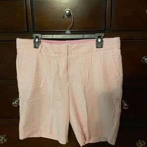 Crown and ivy pink seersucker shorts